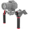 CAMVATE Rubber ARRI Rosette Handgrip Set with M6 Thumbscrew Mount (Red Knobs)