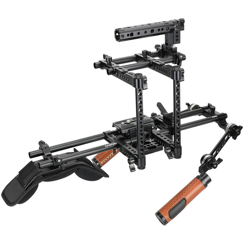 CAMVATE Pro Shoulder Rig Bundle with Adjustable Half Camera Cage