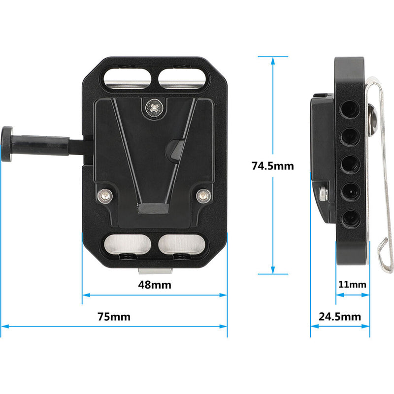 CAMVATE Mini V-Mount Adapter Battery Quick Release Plate with Belt Clip