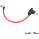 CAMVATE 12G-SDI Right-Angle Male to Right-Angle Female BNC Cable (11", Red)