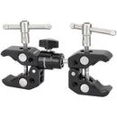 CAMVATE Double Super Clamp with 1/4"-20 Ball Head Adapter