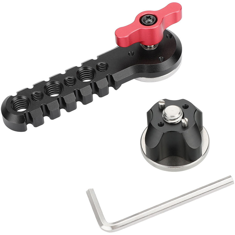 CAMVATE Extension Arm with Dual ARRI Rosettes and M6 Thumbscrew (Red Knob)