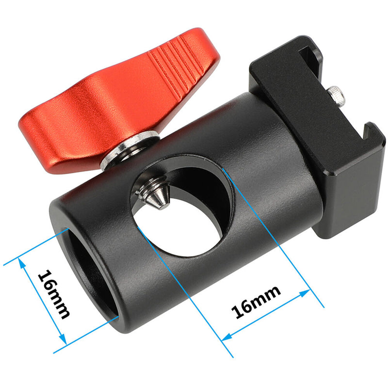 CAMVATE Light Stand Adapter with Cold Shoe Mount (Red Lever)