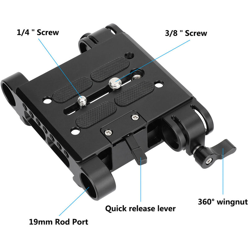 CAMVATE Quick Release ARRI Dovetail Baseplate with 19mm Studio Rods