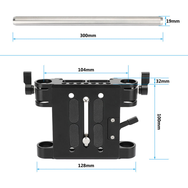 CAMVATE Quick Release ARRI Dovetail Baseplate with 19mm Studio Rods