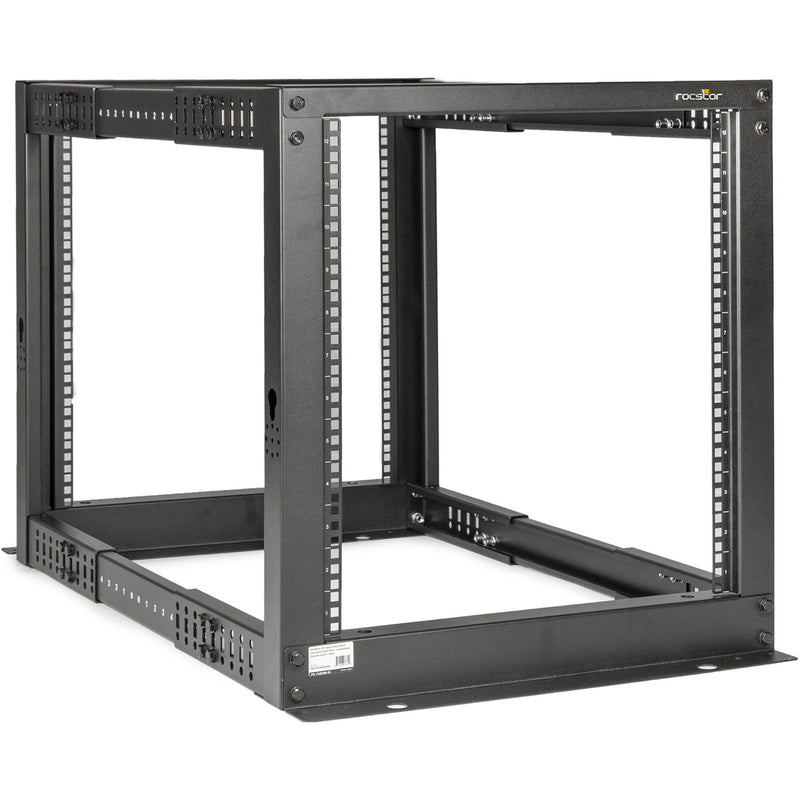 Rocstor 12U Open Frame 4-Post Rack (Black)