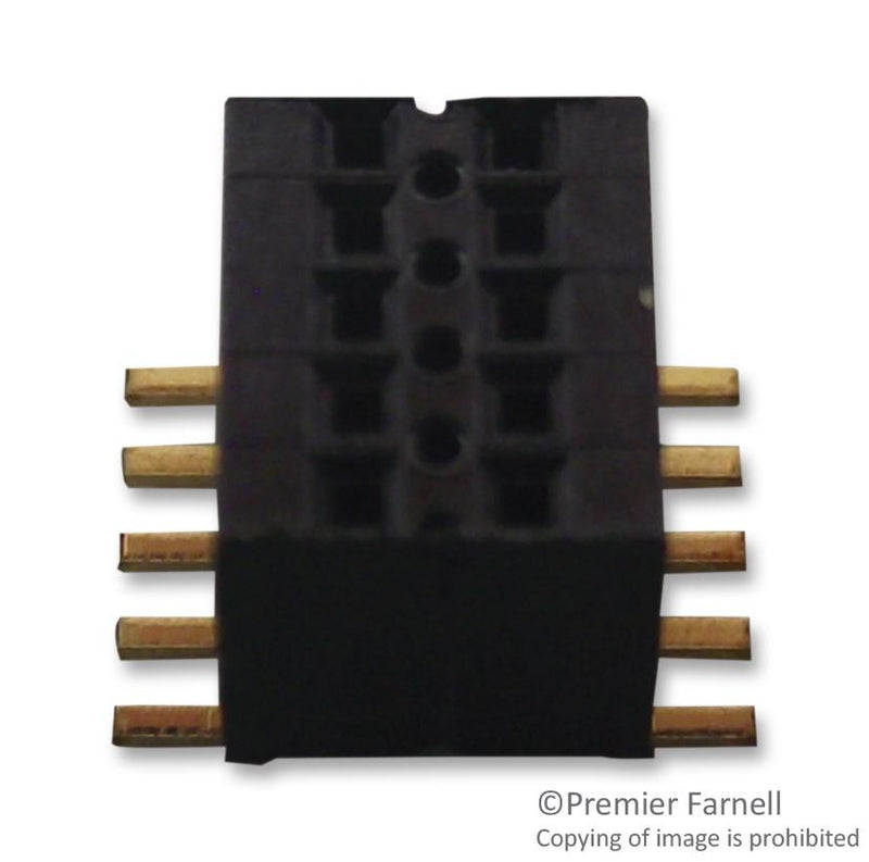 SAMTEC CLE-105-01-G-DV Board-To-Board Connector, 0.8 mm, 10 Contacts, Receptacle, CLE Series, Surface Mount, 2 Rows