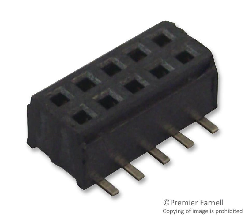 SAMTEC CLM-105-02-L-D Board-To-Board Connector, 1 mm, 10 Contacts, Receptacle, CLM Series, Surface Mount, 2 Rows