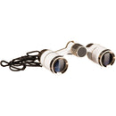 LaScala Optics 3x18 Figaro Opera Glasses (White/Gold)