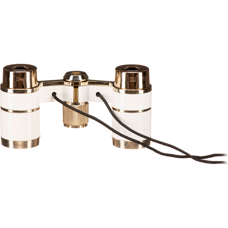 LaScala Optics 3x18 Figaro Opera Glasses (White/Gold)