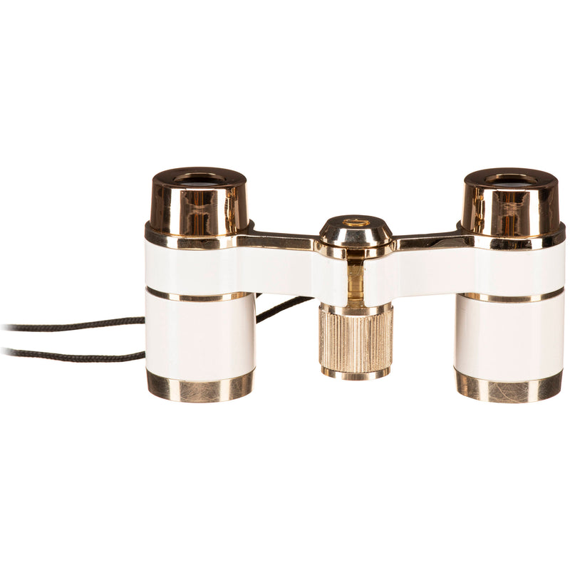 LaScala Optics 3x18 Figaro Opera Glasses (White/Gold)