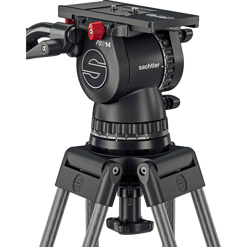 Sachtler FSB 14T Mk II 100mm Touch & Go Head with ENG 2 Carbon Fiber Tripod System (Ground Spreader)