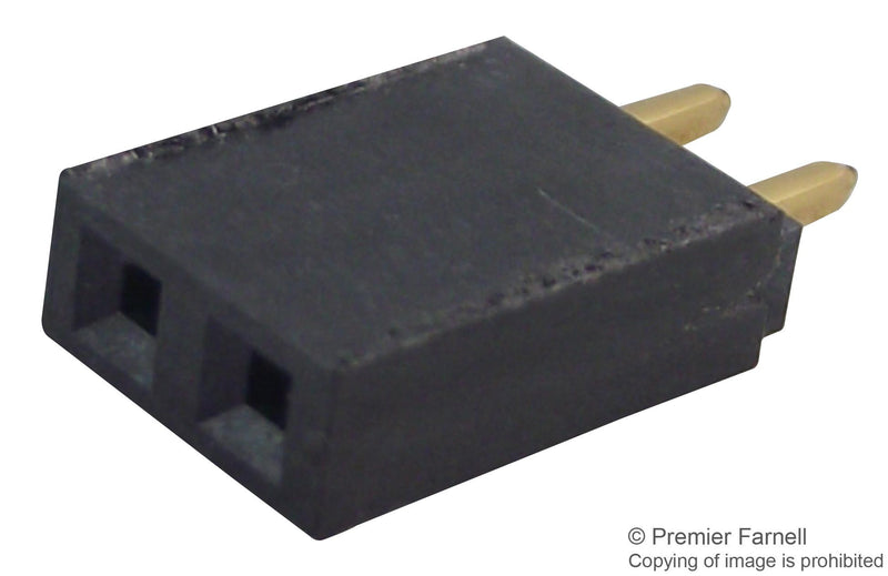 SAMTEC SSQ-114-01-G-S Board-To-Board Connector, Single, 2.54 mm, 14 Contacts, Receptacle, SSQ Series, Through Hole