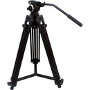 Samurai Broadcast Pro Plus Professional 3-Section Video Tripod with Fluid Head