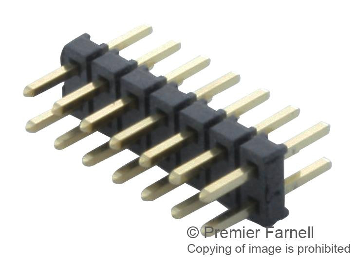 SAMTEC TMM-107-01-G-D Board-To-Board Connector, Dual, 2 mm, 14 Contacts, Header, TMM Series, Through Hole, 2 Rows