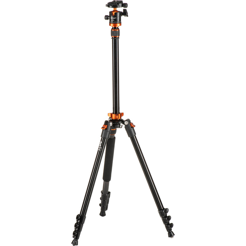 K&F Concept Magnesium Alloy Travel Tripod with Rotating Lateral Multi-Angle Center Column, Ball Head and Monopod Kit