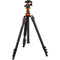 K&F Concept Magnesium Alloy Travel Tripod with Rotating Lateral Multi-Angle Center Column, Ball Head and Monopod Kit