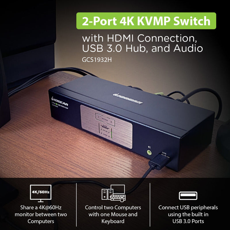 IOGEAR GCS1932H 2-Port KVMP Switch