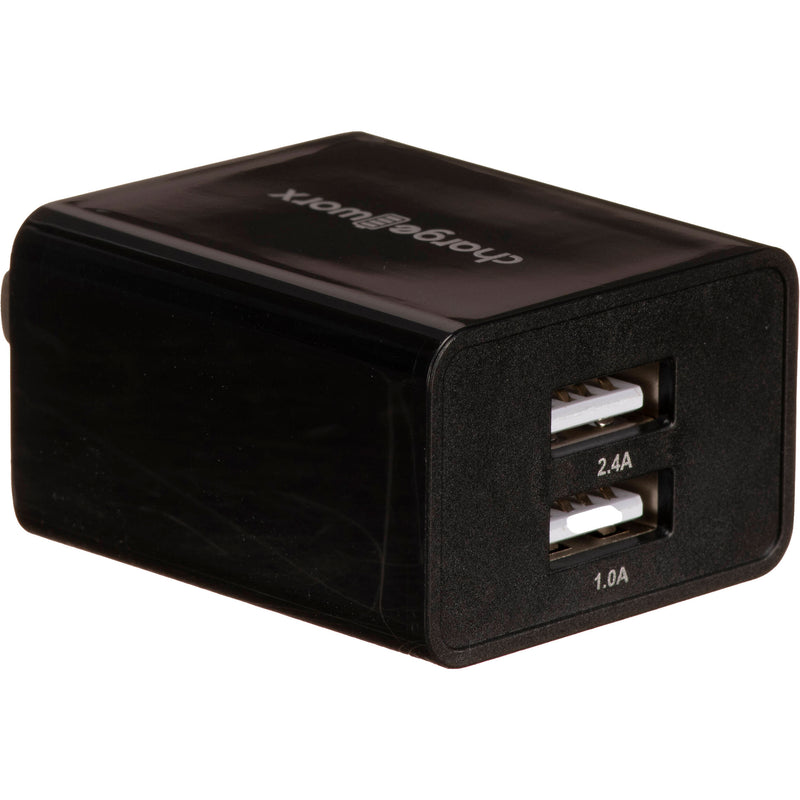 ChargeWorx Dual USB Type-A Wall Charger (Black)