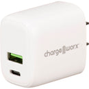 ChargeWorx Dual USB Type-A & USB Type-C Wall Charger with 3-Tip Cable