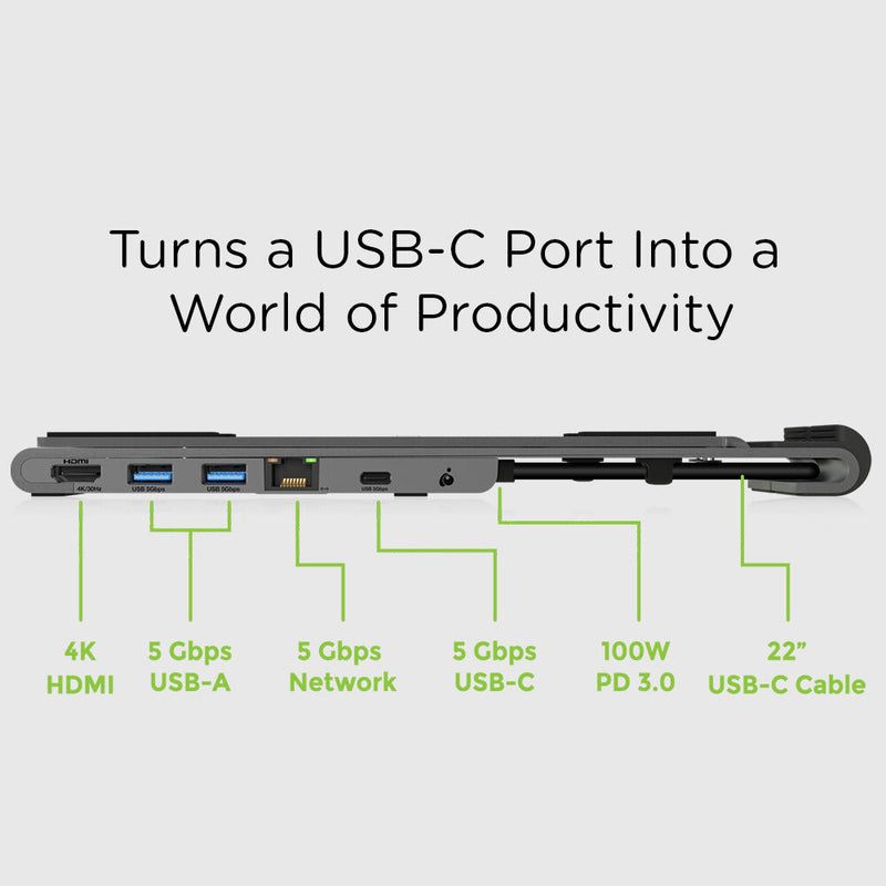 IOGEAR Dock Pro 6-in-1 USB Type-C Hub & Foldable Dock Stand