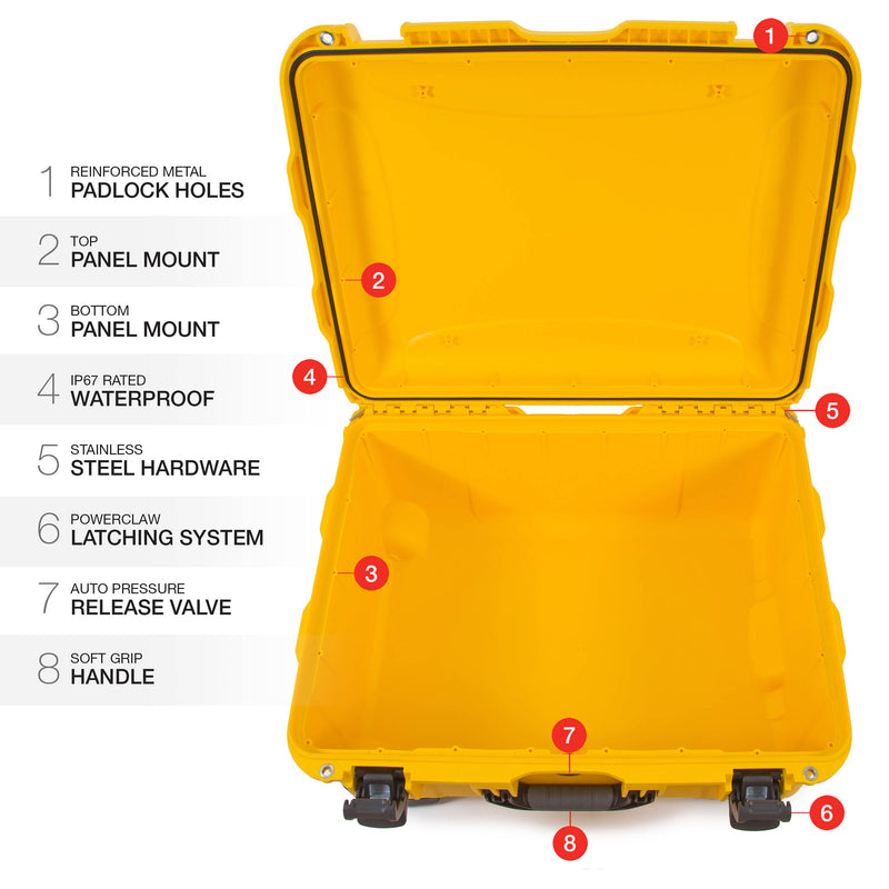 Nanuk 950 Rolling Hard Case (Yellow, No Foam)