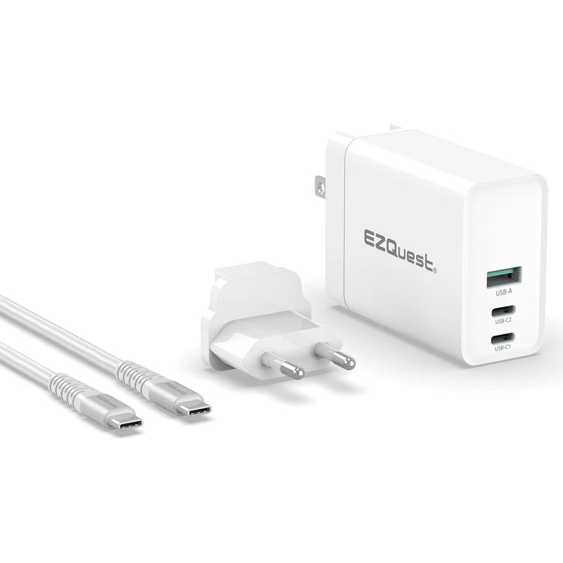 EZQuest UltimatePower 120W 3-Port GaN USB Type-C PD Wall Charger