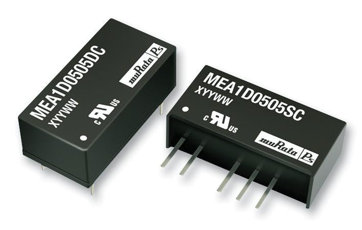 MURATA POWER SOLUTIONS MEA1D1515SC Isolated Board Mount DC/DC Converter, 1kV Isolation, 2 Output, 1 W, 15 V, 33 mA, -15 V, 33 mA