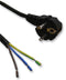 PRO ELEC SH10189R Mains Power Cord, Mains Plug, Euro, Free Ends, 8.2 ft, 2.5 m, Black