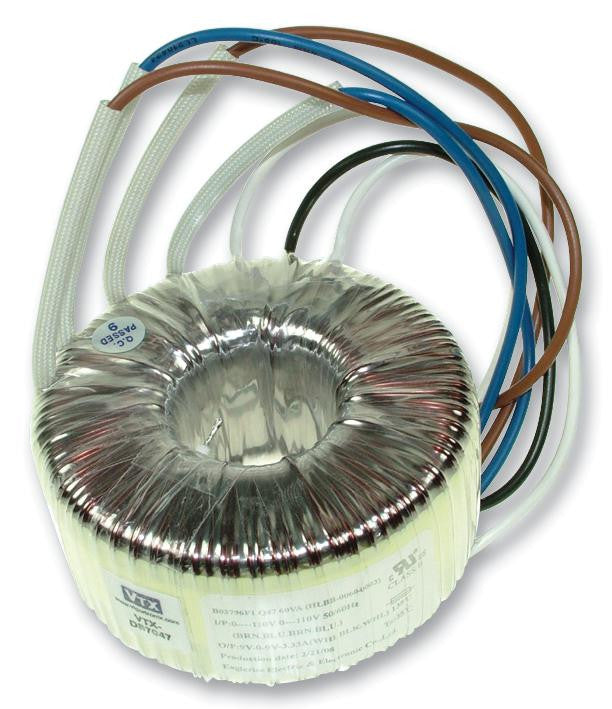 MULTICOMP VTX-146-080-109 Toroidal Transformer, 40mm x 90mm, 80 VA, 2 x 9V, 4.44 A, Chassis, VTX Series