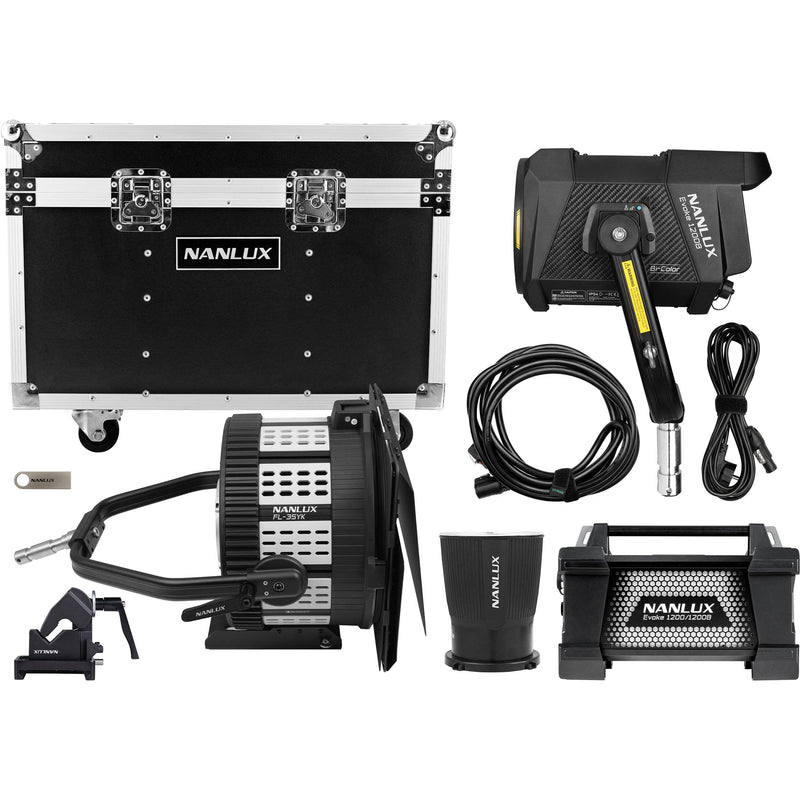 Nanlux Evoke 1200B LED Bi-Color Spot Light Kit with Fresnel Lens and Flight Case