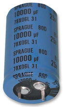 VISHAY 80D222P063KB2DE3 Electrolytic Capacitor, Snap-in, 2200 &micro;F, 63 V, 80D Series, 2000 hours @ 85&deg;C, +30%, -10%