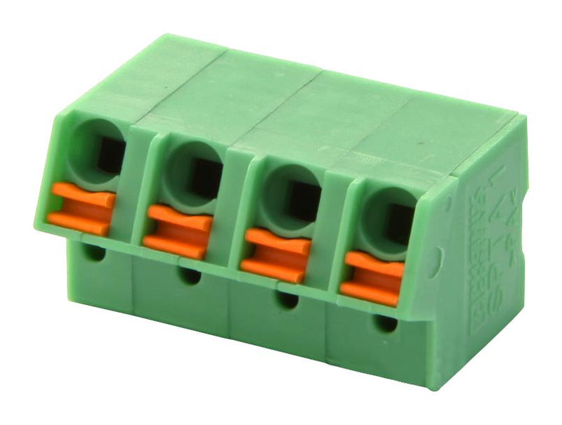 Phoenix Contact SPTA 1/4-5.0 SPTA 1/4-5.0 Wire-To-Board Terminal Block 5 mm 4 Ways 24 AWG 16 1.5 mm&Acirc;&sup2; Push In