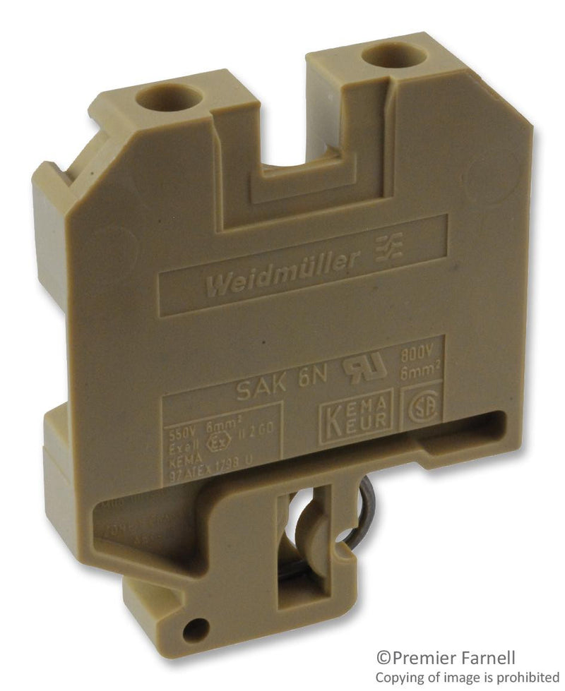 WEIDMULLER 193260000 TERMINAL BLOCK, DIN RAIL, 2 POSITION, 22-8AWG