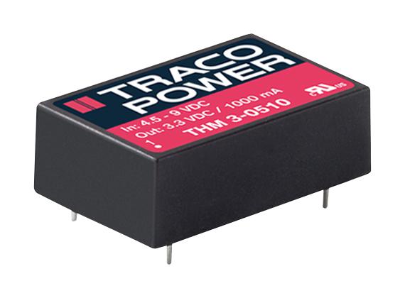 Traco Power THM 3-0521 Isolated Through Hole DC/DC Converter Medical 2:1 3 W 2 Output 5 V 300 mA