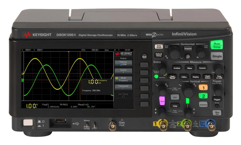 Keysight Technologies DSOX1202A DSOX1202A Digital Oscilloscope Infiniivision 1000 X 2 Analogue 1 Ext Trigger 70 MHz Gsps Mpts