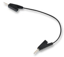 RADIALL R928110 Test Lead, 2mm Banana Plug to 2mm Banana Plug, Black, 750 Vrms, 5 A, 100 mm