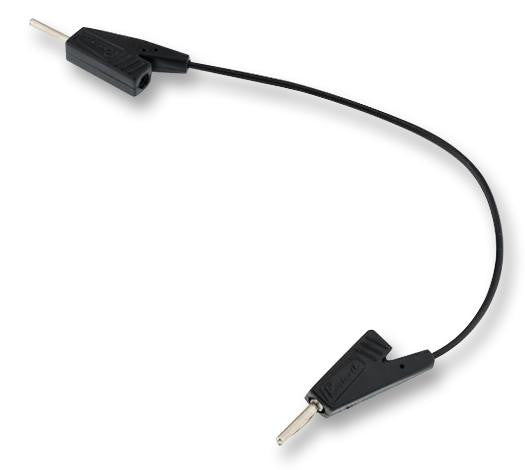 RADIALL R928140 Test Lead, 2mm Banana Plug to 2mm Banana Plug, Black, 750 Vrms, 5 A, 500 mm