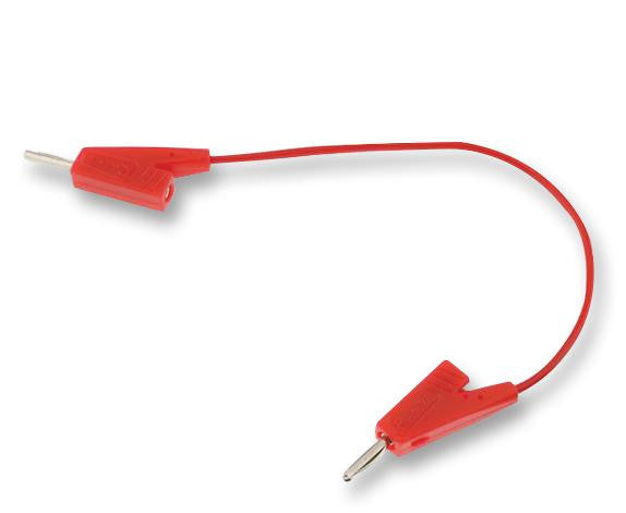 RADIALL R92815100 Test Lead, 2mm Banana Plug to 2mm Banana Plug, Red, 750 Vrms, 5 A, 1 m