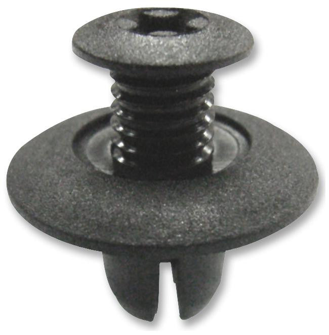 DURATOOL D01498 Rivet, Snap, Nylon 6.6, 8mm Mounting Diameter, 11mm Length, Ext Diameter 10mm, PK100