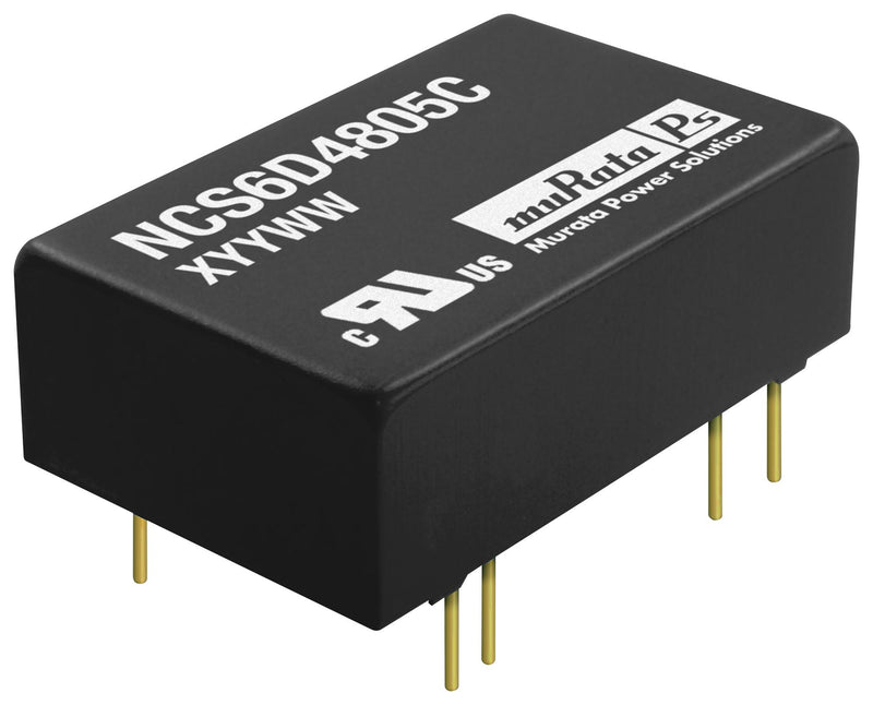 MURATA POWER SOLUTIONS NCS6S1212C Isolated Board Mount DC/DC Converter, 4:1 Input, 1 Output, 6 W, 12 V, 500 mA