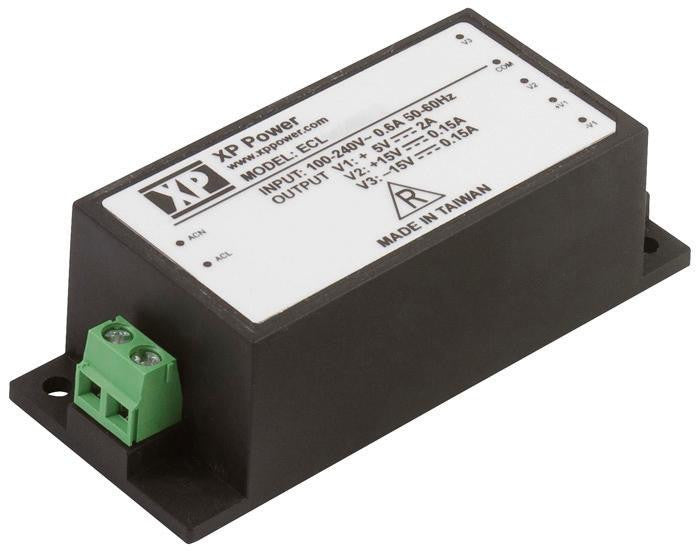 XP POWER ECL25US09-S 25 Watt AC/DC Screw Terminal Single Output Power Supply, Input 85V to 264V, Output 9V/3.64A