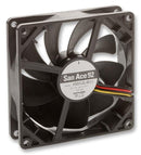 SANYO DENKI - SANACE FANS 9S0912L4011 Axial Fan, San Ace 92 Series, 12 V, DC, 92 mm, 25 mm, 17 dBA, 29.3 cu.ft/min