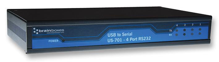 BRAINBOXES US-701 4-Port RS232 USB to Serial Server