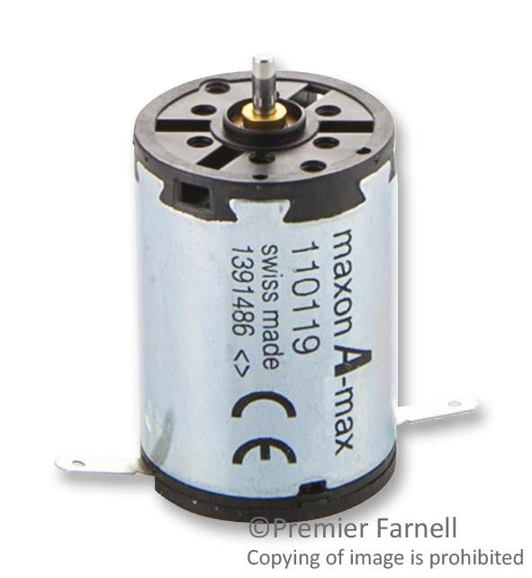 MAXON MOTOR 110119 DC Motor, A-Max 22, Precious Metal Brushes, CLL, 7350 rpm, 6.33 mN-m