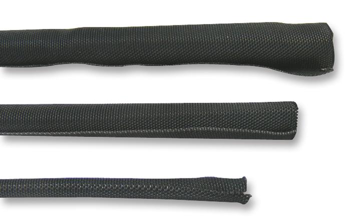 PRO POWER KPT WRAP 19MM BLK Sleeving, Retrofit Wrap Around, Braided, 25 m, 82 ft, 19 mm, PET (Polyethylene Terephthalate)