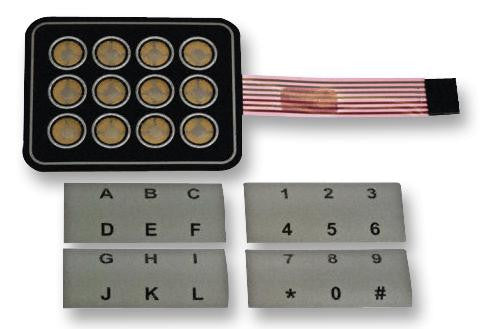 APEM AC3560 Keypad, 100 mA, 30 V, 3 x 4, Matrix, 12