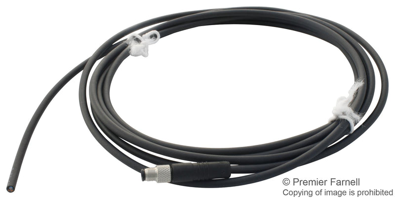 BINDER 79-3102-52-03 Circular Cable Assembly, M5 Socket, Free Ends, 6.56 ft, 2 m, Black