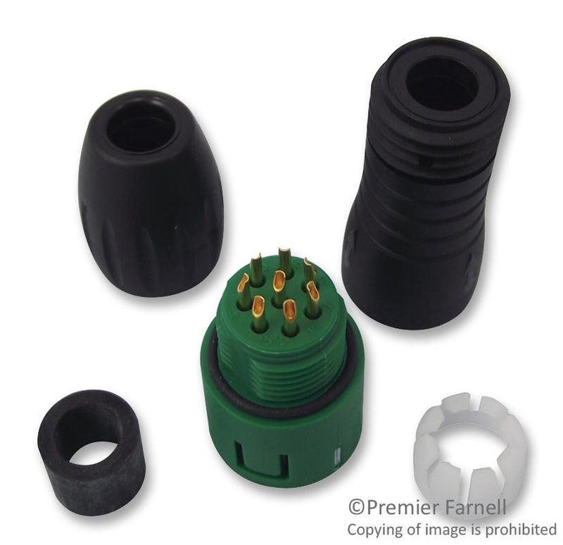 BINDER 99-9125-70-08 Circular Connector, 720 Series, Cable Mount Plug, 8 Contacts, Solder Pin