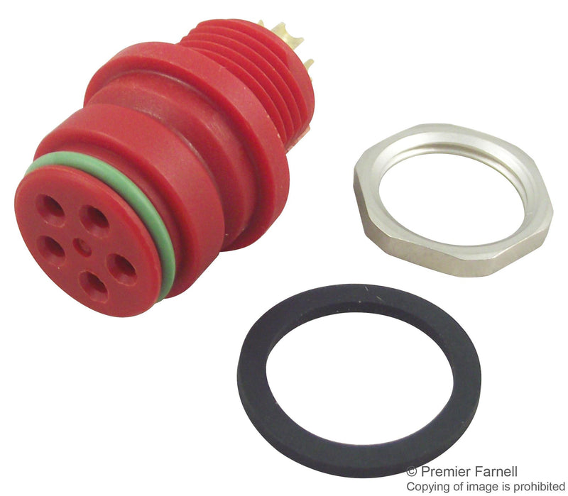 BINDER 99-9116-50-05 Circular Connector, 720 Series, Panel Mount Receptacle, 5 Contacts, Solder Socket